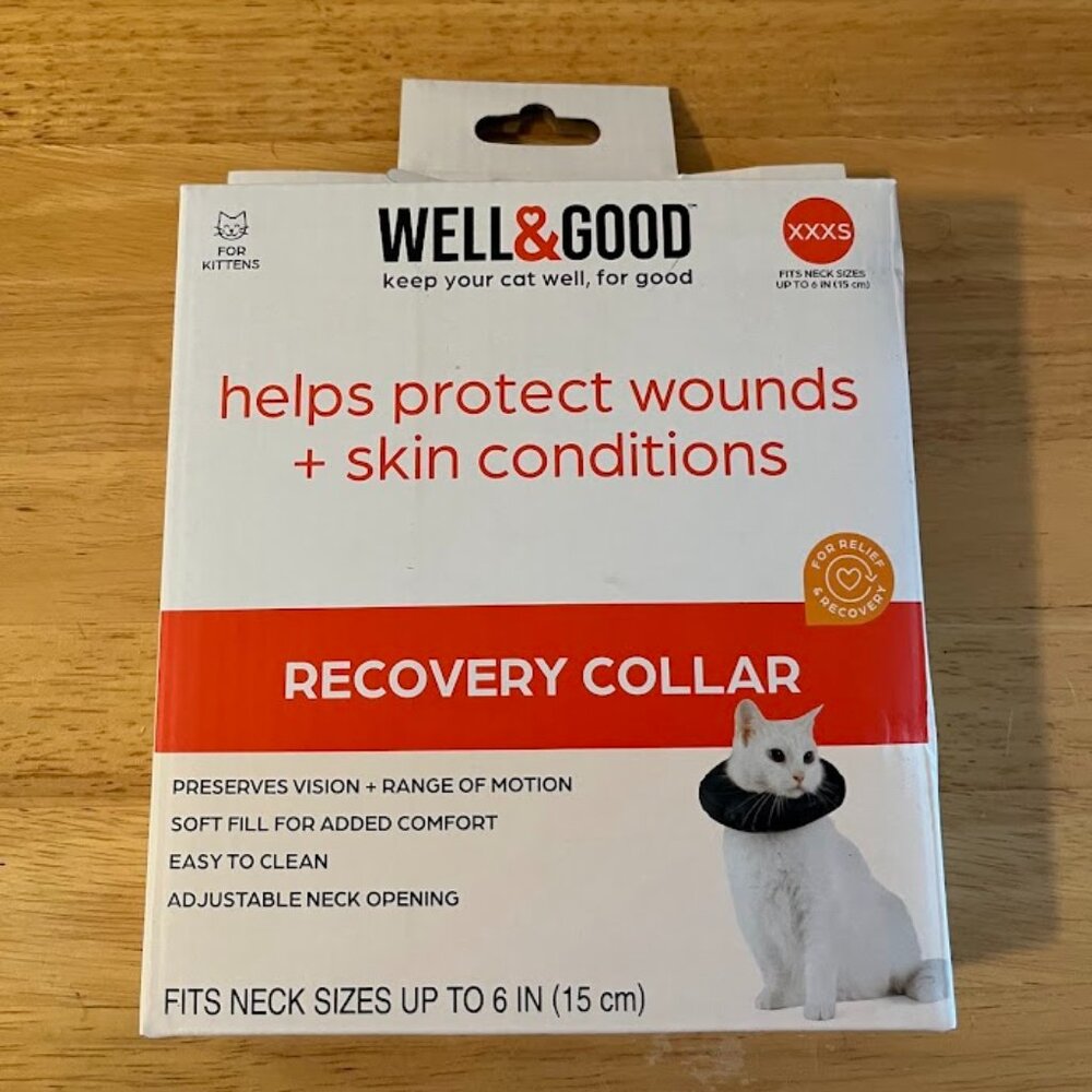 Well & Good Recovery Collar for Kittens, XXXS (Neck Size up to 6") - New